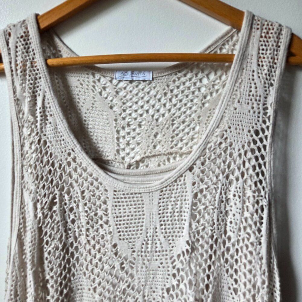 EUC AQUAVITA 2 PC TAUPE KNIT LACED 2 PC TANK TOP BEACH / SWIM ONE SIZE - Picture 13 of 15